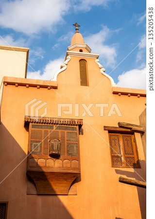 The exterior of the St.Mary Church - Kasreyet El-Rehan. Saint Virgin Mary's Coptic Orthodox Church in the coptic Cairo, Egypt The exterior of the St.Mary Church - Kasreyet El-Rehan. Saint Virgin Mary's Coptic Orthodox Church in the coptic Cairo, Egypt 135205438