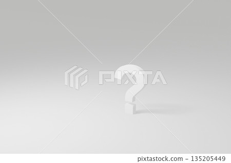 白色背景上的白色問號 135205449