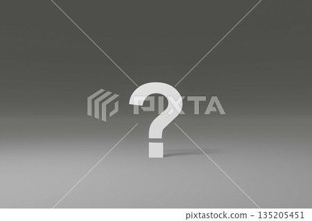灰色背景上的白色問號 135205451