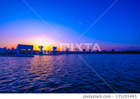 淀川大石閘的傍晚景色 135205493