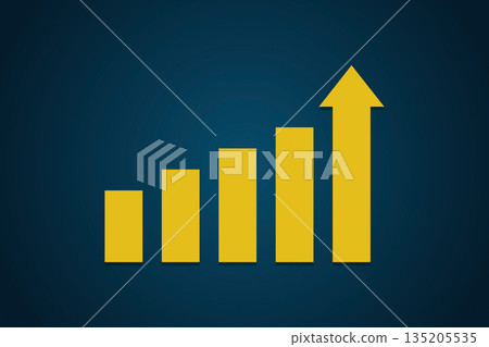 Financial Growth and Success Concept with Rising Bar Graph Financial Growth and Success Concept with Rising Bar Graph 135205535