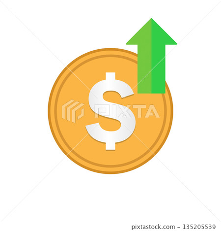 Rising Income and Investment Success Symbol Rising Income and Investment Success Symbol 135205539