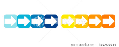 Colorful Forward Arrow Icons Showing Progress and Direction Colorful Forward Arrow Icons Showing Progress and Direction 135205544