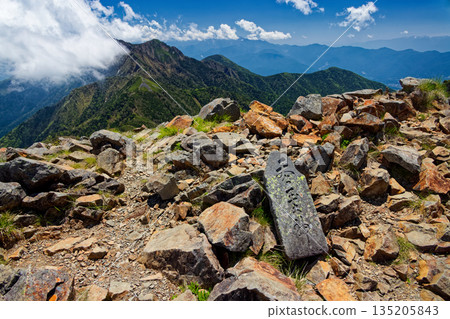 Cloud-filled Mount Gongen and Mount Ebigasa seen from the summit of Mount Nakadake in the Yatsugatake Mountain Range Cloud-filled Mount Gongen and Mount Ebigasa seen from the summit of Mount Nakadake in the Yatsugatake Mountain Range 135205843