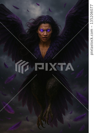 Winged female harpy 135206077