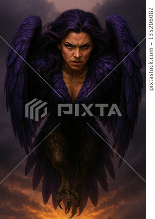 Winged female harpy 135206082