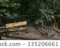 Old wooden bench in the park 135206661
