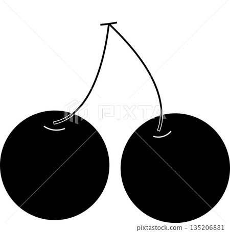 Simple monochrome cherries 135206881