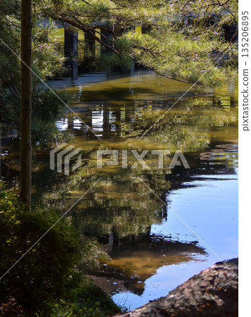 Heian Jingu Shrine Higashinjinen Taishirakaku和Seo Fond Pond 135206895