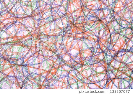Messy crayon scribble background colour circles childrens writing Messy crayon scribble background colour circles childrens writing 135207077