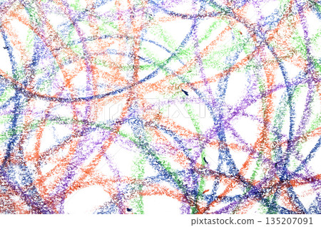 Messy crayon scribble background colour circles childrens writing 135207091