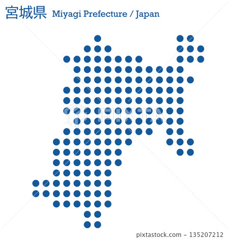 日本向量插圖地圖：宮城縣地圖 135207212