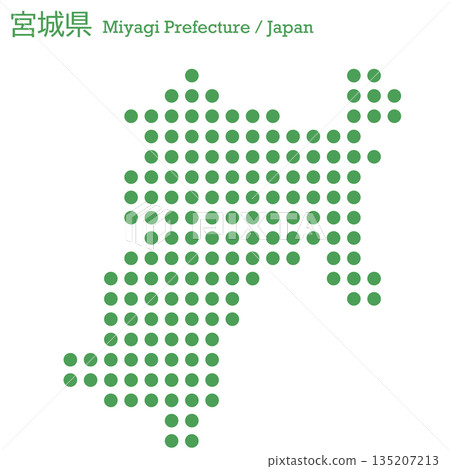 日本向量插圖地圖：宮城縣地圖 135207213