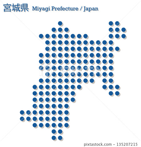 日本向量插圖地圖：宮城縣地圖 135207215
