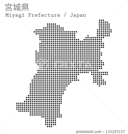 日本向量插圖地圖：宮城縣地圖 135207217
