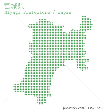 日本向量插圖地圖：宮城縣地圖 135207219