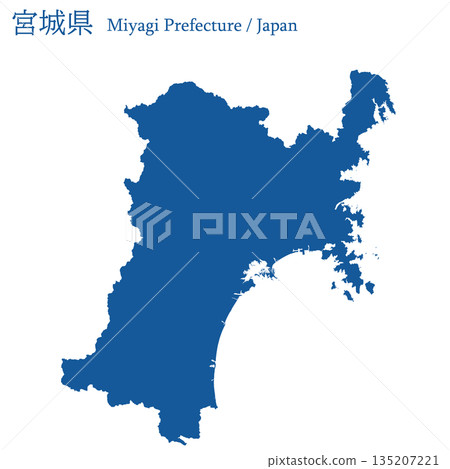 Vector illustration map of Japan: Miyagi prefecture map Vector illustration map of Japan: Miyagi prefecture map 135207221