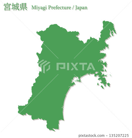 日本向量插圖地圖：宮城縣地圖 135207225