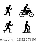 Individual sport and transport icon set, flat vector illustration. 135207666