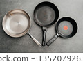 Different Frying Pans Comparison Flat Lay 135207926
