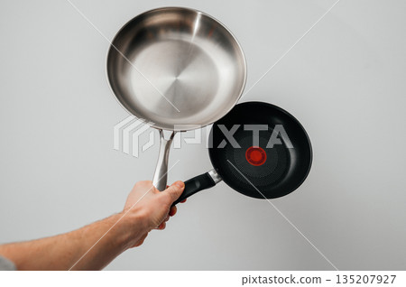 Comparing Stainless Steel and Nonstick Pans Comparing Stainless Steel and Nonstick Pans 135207927