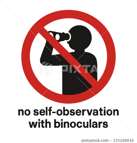No Self-Observation with Binoculars parody vector 135208016