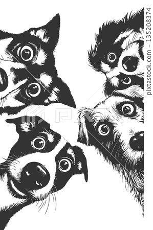 Curious Dogs Peeking from Above raster Curious Dogs Peeking from Above raster 135208374