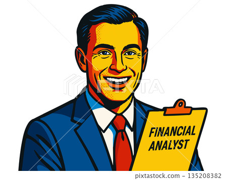 Smiling Financial Analyst raster illustration 135208382