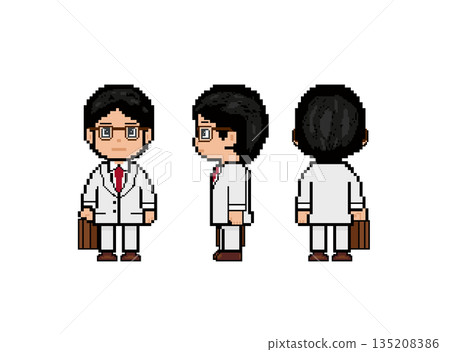 戴著棕色眼鏡的工人，穿著白色西裝 135208386