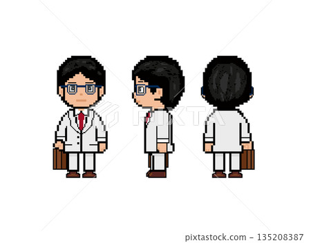 Blue glasses working man_white suit 135208387