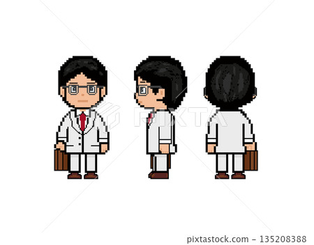 戴眼鏡的白西裝工人 135208388