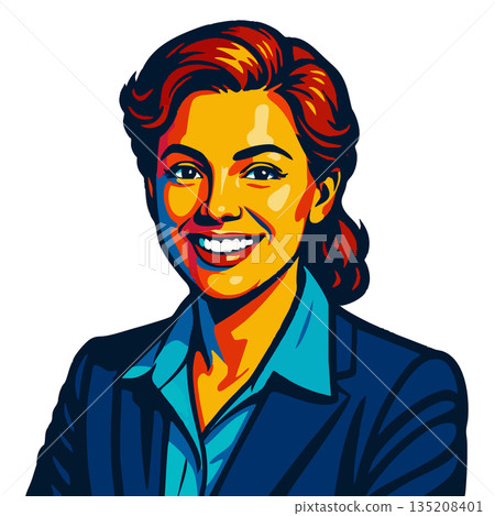 female sales manager raster illustration 135208401