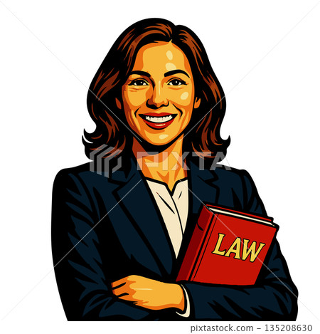 female lawyer holding law book vector illustration female lawyer holding law book vector illustration 135208630