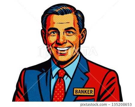 Smiling banker vector illustration Smiling banker vector illustration 135208653