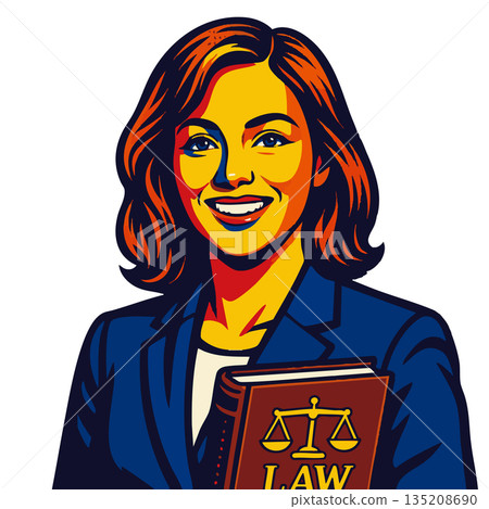 female lawyer holding law book vector illustration female lawyer holding law book vector illustration 135208690