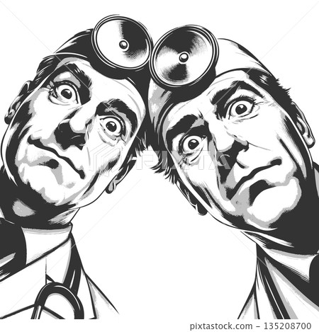 doctors looking down in surgical scene vector doctors looking down in surgical scene vector 135208700