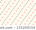 A gentle and romantic Valentine's Day background with scattered pale pink and brown hearts 135209154
