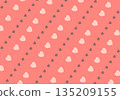 Perfect for Valentine's Day, Mother's Day, and weddings! A cute design with pale pink and gray hearts scattered on a pink background. 135209155