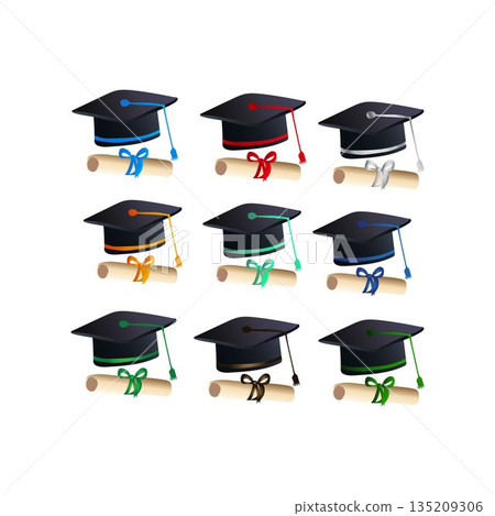 Happy Graduation Congratulations Toga Hat And Certificat Happy Graduation Congratulations Toga Hat And Certificat 135209306