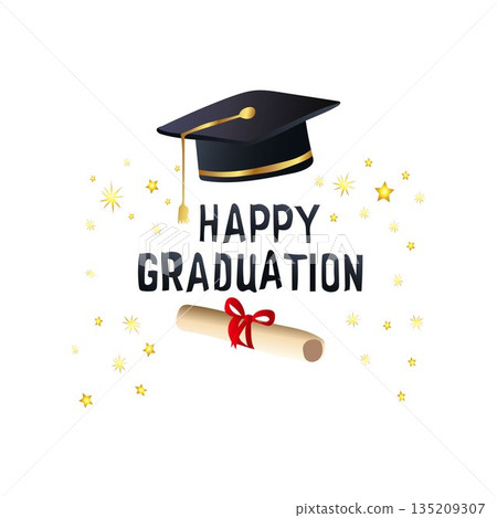 Happy Graduation Congratulations Toga Hat And Certificat Happy Graduation Congratulations Toga Hat And Certificat 135209307
