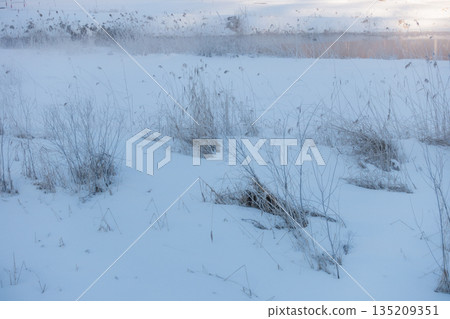 【冬季】湖畔雪景【長野縣】 【冬季】湖畔雪景【長野縣】 135209351