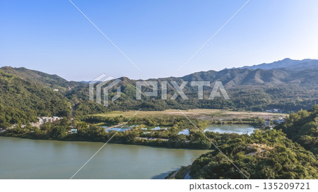 Jan 3 2026 Fish Pond Luk Keng Rural Wetland Landscape Hong Kong Jan 3 2026 Fish Pond Luk Keng Rural Wetland Landscape Hong Kong 135209721