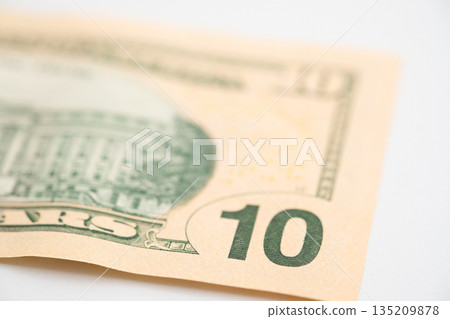 Image of a $10 bill Image of a $10 bill 135209878