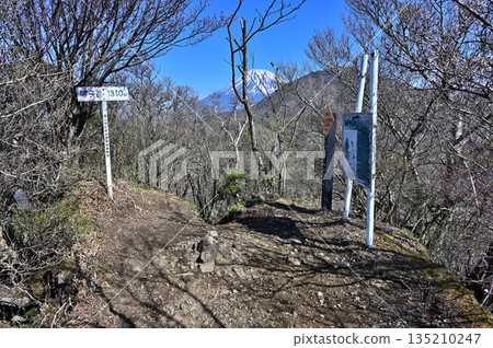 從足座山脈的遊子嶽山頂眺望富士山和越前岳 從足座山脈的遊子嶽山頂眺望富士山和越前岳 135210247