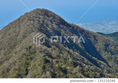 從足座山脈的遊吹嶽山頂眺望:初春時節的大岳與駿河灣 從足座山脈的遊吹嶽山頂眺望:初春時節的大岳與駿河灣 135210248