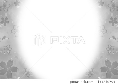 灰色水彩櫻花畫框 灰色水彩櫻花畫框 135210794