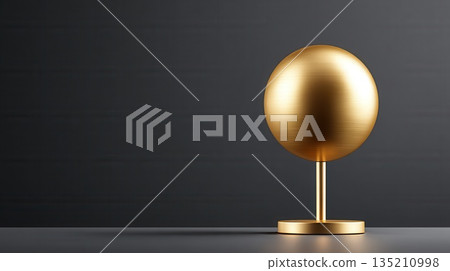 Elegant Golden Globe on Minimalist Dark Background 135210998