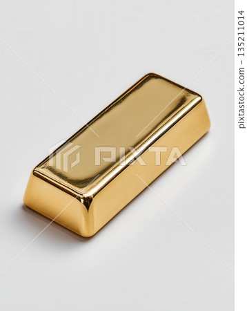 Shiny Gold Bar on White Background for Financial Concepts Shiny Gold Bar on White Background for Financial Concepts 135211014