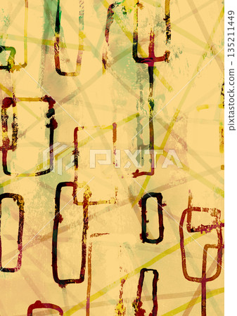 Abstract hand-drawn line art background. Modern and stylish texture/urban image graphic. 135211449