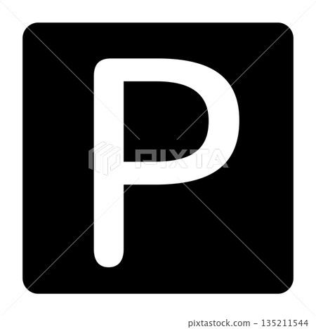 Parking sign icon monotone Parking sign icon monotone 135211544